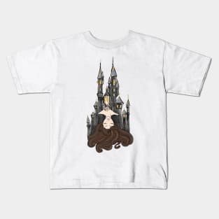 Sleeping Beauty Castle - Brunette Kids T-Shirt